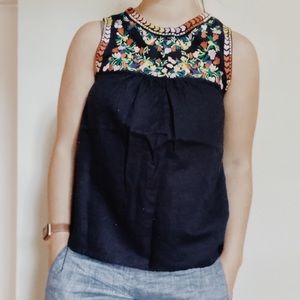 J CREW Floral Embroidered Blouse